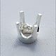 120S-6.0 = Sterling 4 Prong Round Head 6.0mm (Pkg of 2)