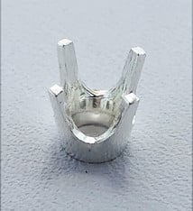120S-6.5 = Sterling 4 Prong Round Head 6.5mm (Pkg of 2)