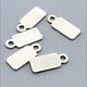 208S-09 = Sterling Silver Chain Tag Rectangle 9.1x4.8mm 1 Closed Ring (Pkg of 5)