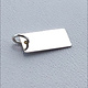 208S-14 = Sterling Silver Chain Tag stamped 925 Rectangular 5 x 10mm with Ring (Pkg of 5)