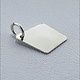 208S-15 = Sterling Silver Chain Tag  stamped 925 Kite Shape 7.7 x 11mm with Ring (Pkg of 5)