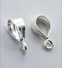 910S-37 = Sterling Silver Bail with Loop 3.0 x 6.5mm (Pkg of 4)