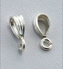 910S-36 = Sterling Silver Bail with Loop 2.3 x 5.5mm (Pkg of 4)