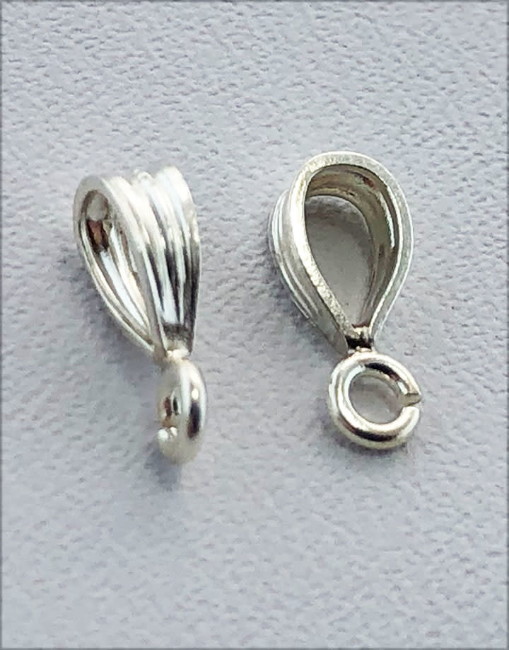 910S-36 = Sterling Silver Bail with Loop 2.3 x 5.5mm (Pkg of 4)