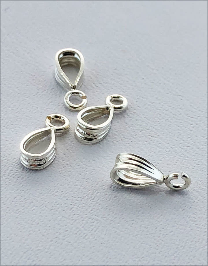 910S-36 = Sterling Silver Bail with Loop 2.3 x 5.5mm (Pkg of 4)