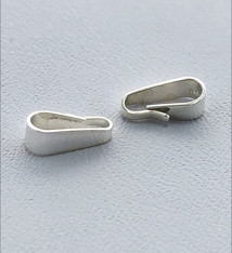 910S-16 = Sterling Silver Clip On Bail 2.8mm Opening 7.5mm Height (Pkg of 10)