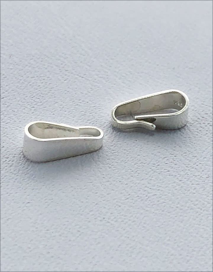 910S-16 = Sterling Silver Clip On Bail 2.8mm Opening 7.5mm Height (Pkg of 10)