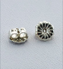 909S-05 = Earring Back Medium Sterling Silver 5mm (Pkg of 10)
