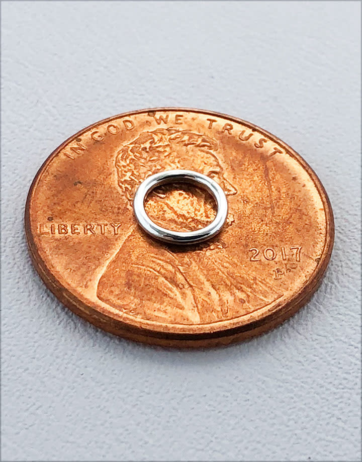 907S-4.5 = Closed Jump Ring Sterling Silver 4.5mm IDx.030'' (21ga) Wire (Pkg of 20)