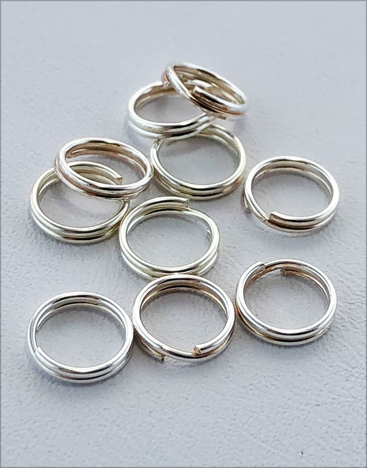 901S-04 = Round Split Ring Sterling Silver 7.2mm (Pkg of 10)