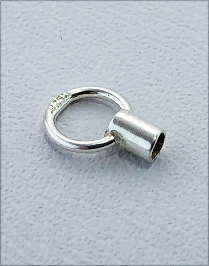 585S-72 = Crimp Tube 3.5mm with Ring 1.5mm ID Sterling Silver (Pkg of 10)
