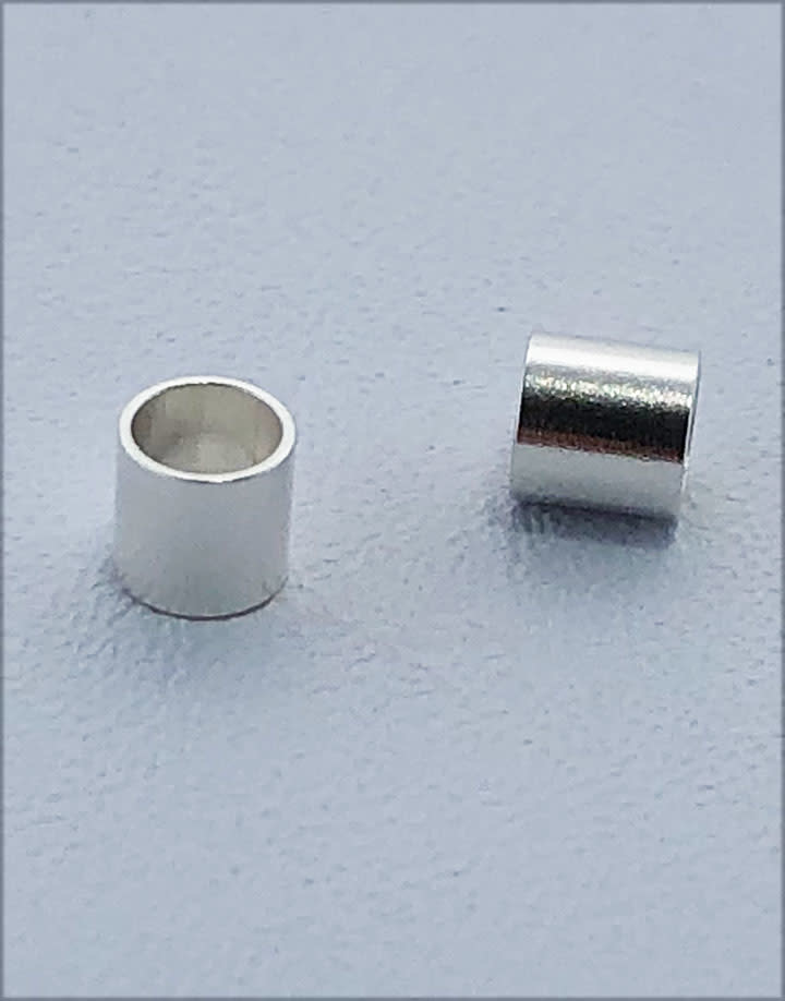 585S-46 = STERLING SILVER-CRIMP TUBE-3x3mm with 2.5mm HOLE (Pkg of 50)