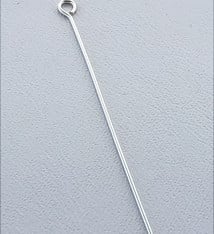808S-11 = Sterling Silver Eye Pin 1.5'' x .025'' (22ga/.65mm) Wire (Pkg of 10)