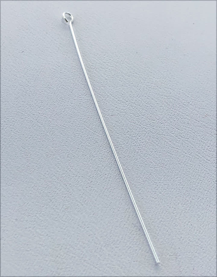 808S-06 = Sterling Silver Eye Pin 2'' x .020'' (24ga/.5mm) Wire (Pkg of 10)