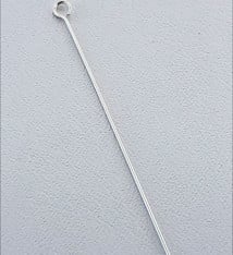 808S-05 = Sterling Silver Eye Pin 1.5'' x .020'' (24ga/.5mm) Wire (Pkg of 10)