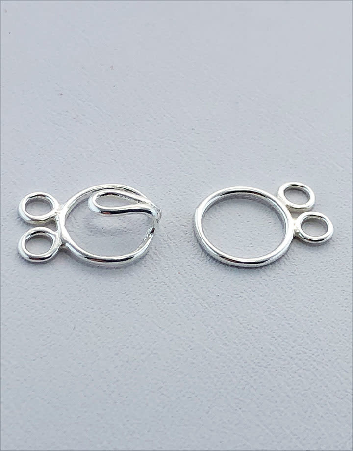 916S-02 = STERLING SILVER CLASP CIRCLE with 2 RING 9mm (EACH)