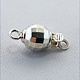 915S-58 = Sterling Silver Mirrored Bead Clasp 6mm (Pkg of 2)