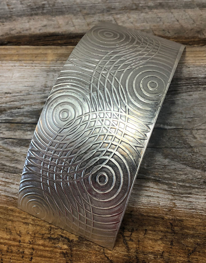 SSP31 = Patterned Sterling Silver Sheet ''Sonar'' 2'' x 6'' (Choose Gauge)