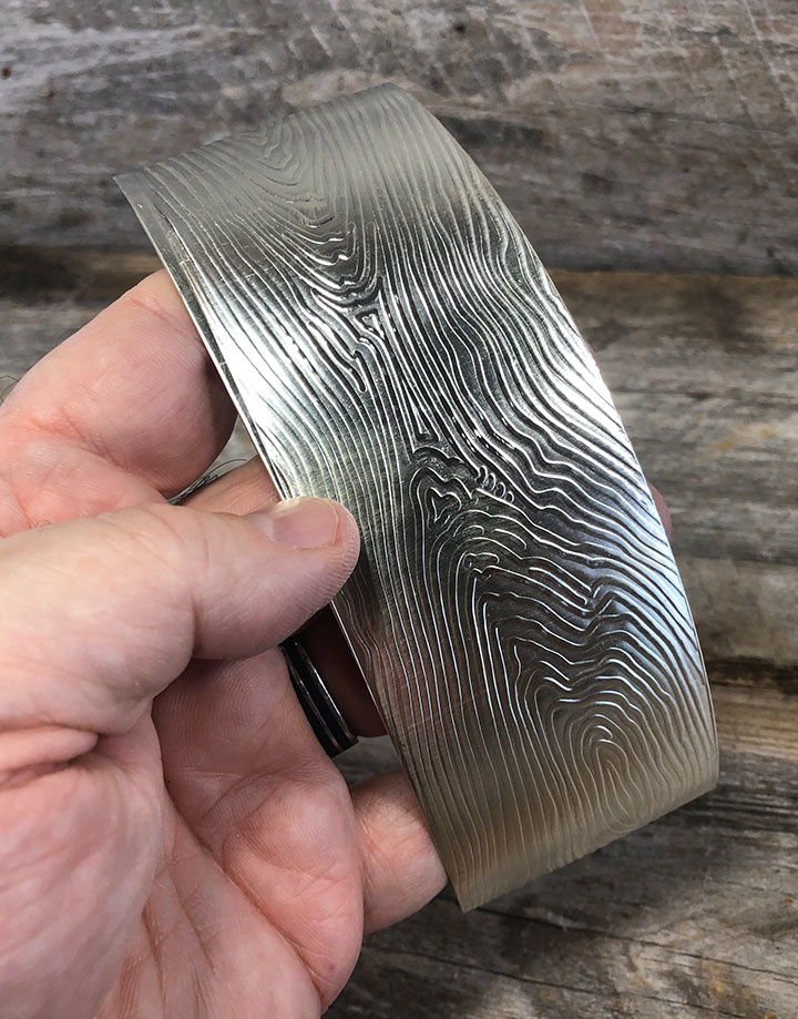 SSP32 = Patterned Sterling Silver Sheet ''Wood Grain'' 2'' x 6'' (Choose Gauge)