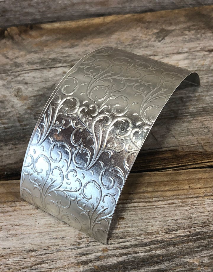 SSP35 = Patterned Sterling Silver Sheet ''Vines'' 2'' x 6'' (Choose Gauge)