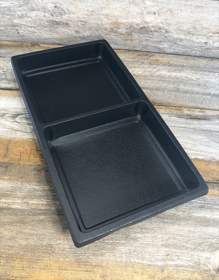 DIS1802 = Plastic Tray Insert 2 Spaces 1-3/8" Deep - Black (Pkg of 3)