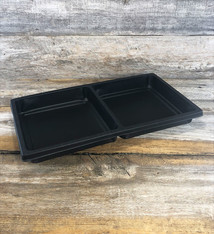 DIS1802 = Plastic Tray Insert 2 Spaces 1-3/8" Deep - Black (Pkg of 3)