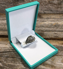 DBX6011 = Slim Proposal Engagement Ring Box Teal/White