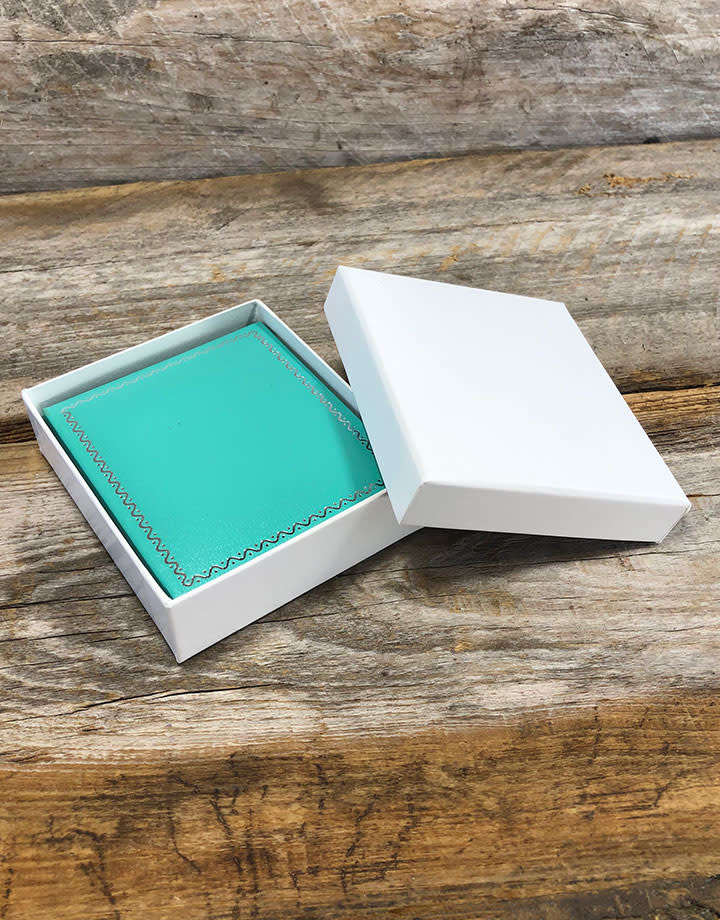 DBX6011 = Slim Proposal Engagement Ring Box Teal/White