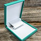 DBX6011 = Slim Proposal Engagement Ring Box Teal/White