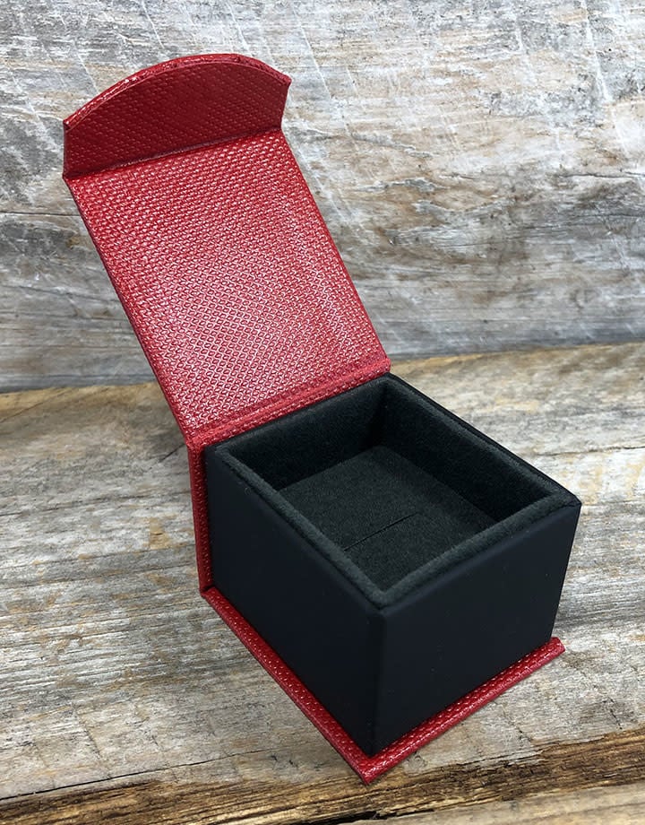 DBX4150 = Deluxe Magnetic Red/Black Ring Box 1-7/8'' x 2-1/4'' x 1-1/2''