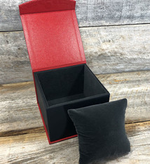 DBX4152 = Deluxe Magnetic Red/Black Watch Box 4'' x 4'' x 2-1/4''