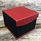 DBX4152 = Deluxe Magnetic Red/Black Watch Box 4'' x 4'' x 2-1/4''