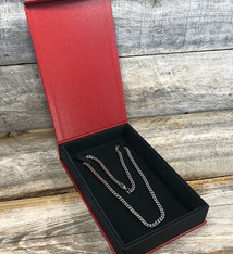 DBX4155 = Deluxe Magnetic Red/Black Necklace Box 4-3/4'' x 7-1/4'' x 1-1/8''