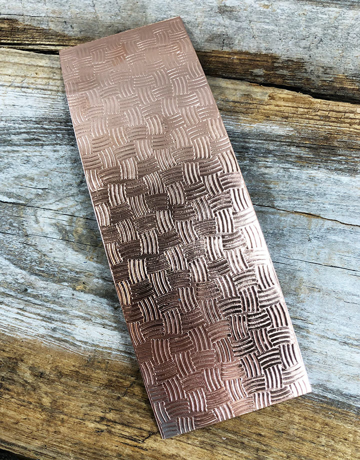 CSP3620 = Patterned Copper Sheet ''Basket''  2'' x 6'' 20ga