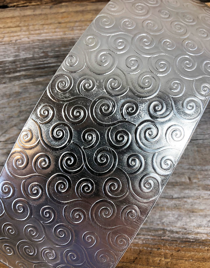 SSP33 = Patterned Sterling Silver Sheet ''Gust of Wind'' 2'' x 6