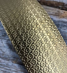 BSP30 = Patterned Brass Sheet ''O Positive'' 2'' x 6'' (Choose Gauge)