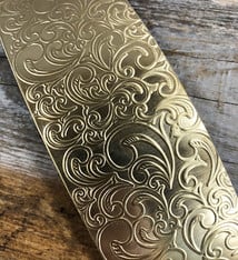 BSP34 = Patterned Brass Sheet ''Nouveau'' 2'' x 6'' (Choose Gauge)