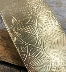BSP37 = Patterned Brass Sheet ''Leaves'' 2'' x 6'' (Choose Gauge)