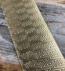 BSP42 = Patterned Brass Sheet ''Triangle/Herringbone'' 2'' x 6'' (Choose Gauge)