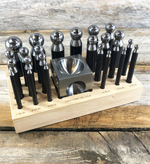 DA705 = Dapping Punch Set Economy 24pc with Block & Stand