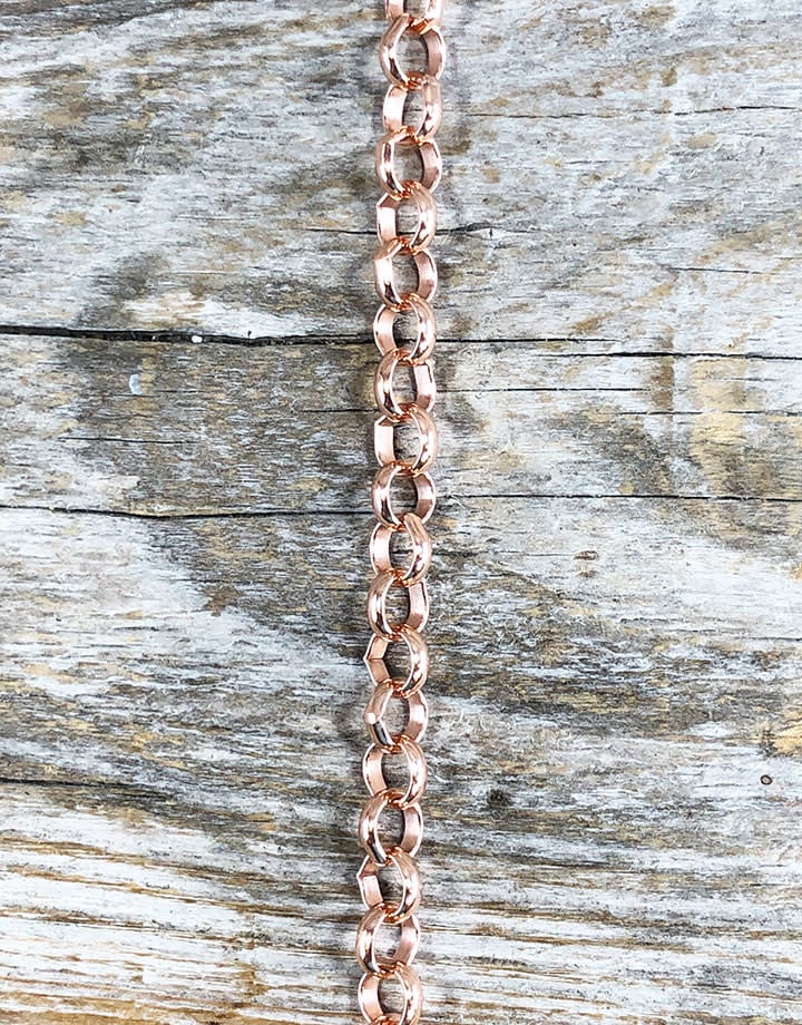 800CU-01 = Copper Chain 5.2mm Oval Rolo Chain (FOOT)