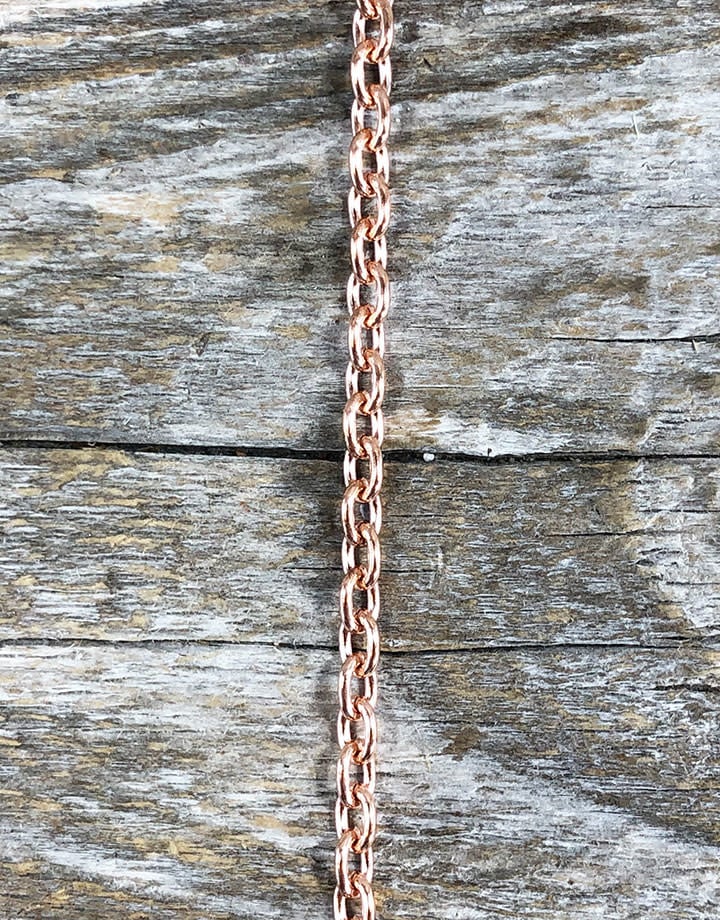 800CU-02 = Copper Chain 3.1mm Oval Cable Chain (FOOT)
