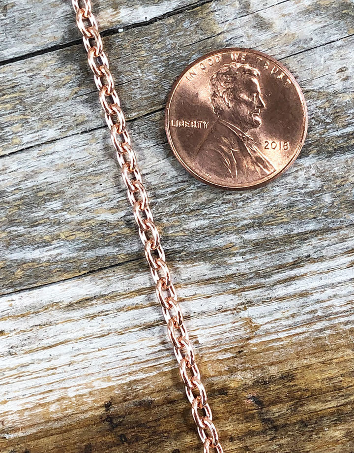800CU-02 = Copper Chain 3.1mm Oval Cable Chain (FOOT)