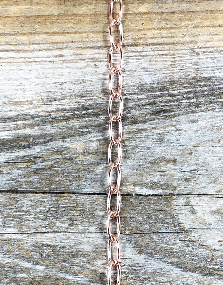 800CU-08 = Copper Chain 5.0mm Oval Cable Chain (FOOT)