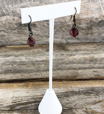 DER6254 = White Leatherette Earring Display 5-1/2'' high (Pkg of 3)