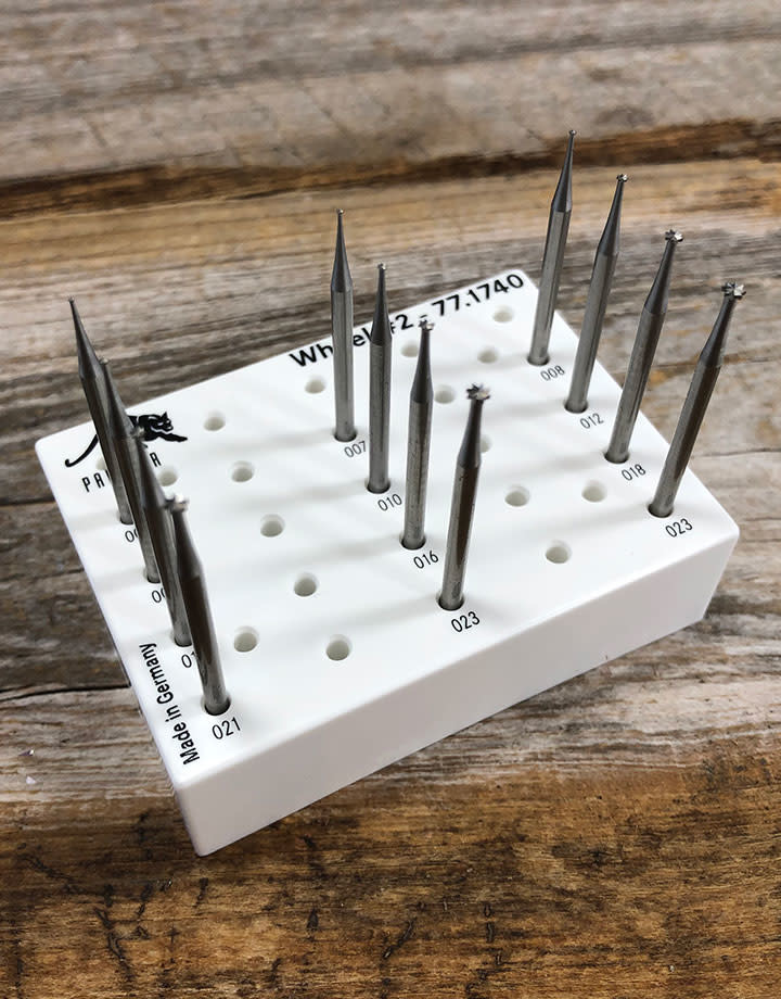 Panther Burs 77.1740 = Wheel Bur Set Tungten/Vanadium 12pcs (0.6 to 2.5mm)