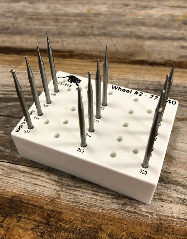 Panther Burs 77.1740 = Wheel Bur Set Tungten/Vanadium 12pcs (0.6 to 2.5mm)