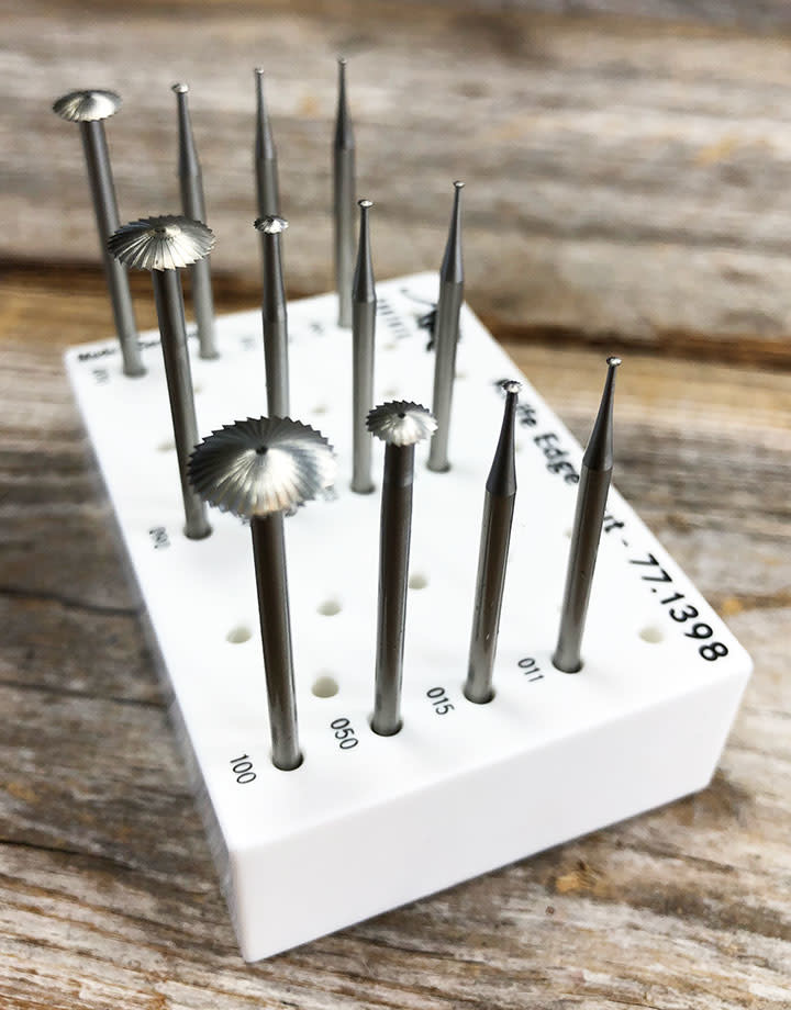 Panther Burs 77.1398 = Knife Edge Cutting Bur Set Tungsten/Vanadium (0.9 to 10.0mm) 12pcs