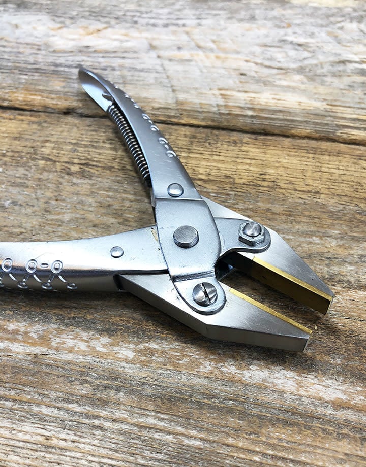 Brass Lined Flat Nose Smooth Jaw Parallel Pliers