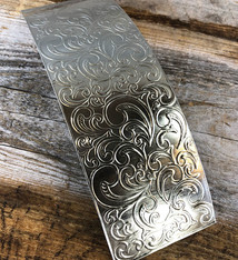 NSP34 = Patterned Nickel Silver Sheet ''Nouveau'' 2'' x 6'' (Choose Gauge)